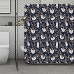 Sloth Family Pattern Print Polyester Shower Curtain
