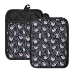Sloth Family Pattern Print Pot Holders With Pocket