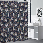 Sloth Family Pattern Print Premium Shower Curtain