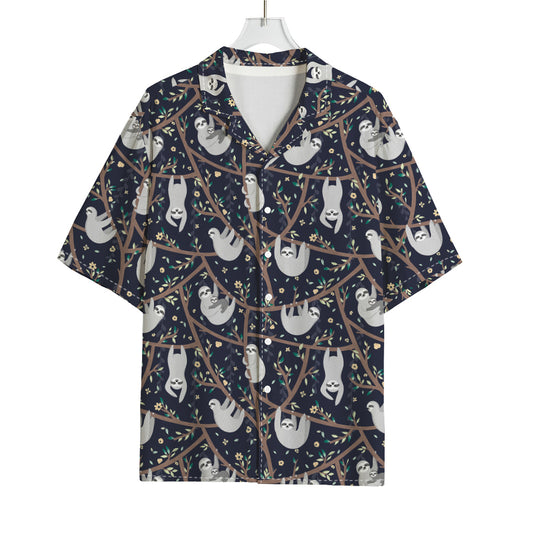 Sloth Family Pattern Print Rayon Hawaiian Shirt