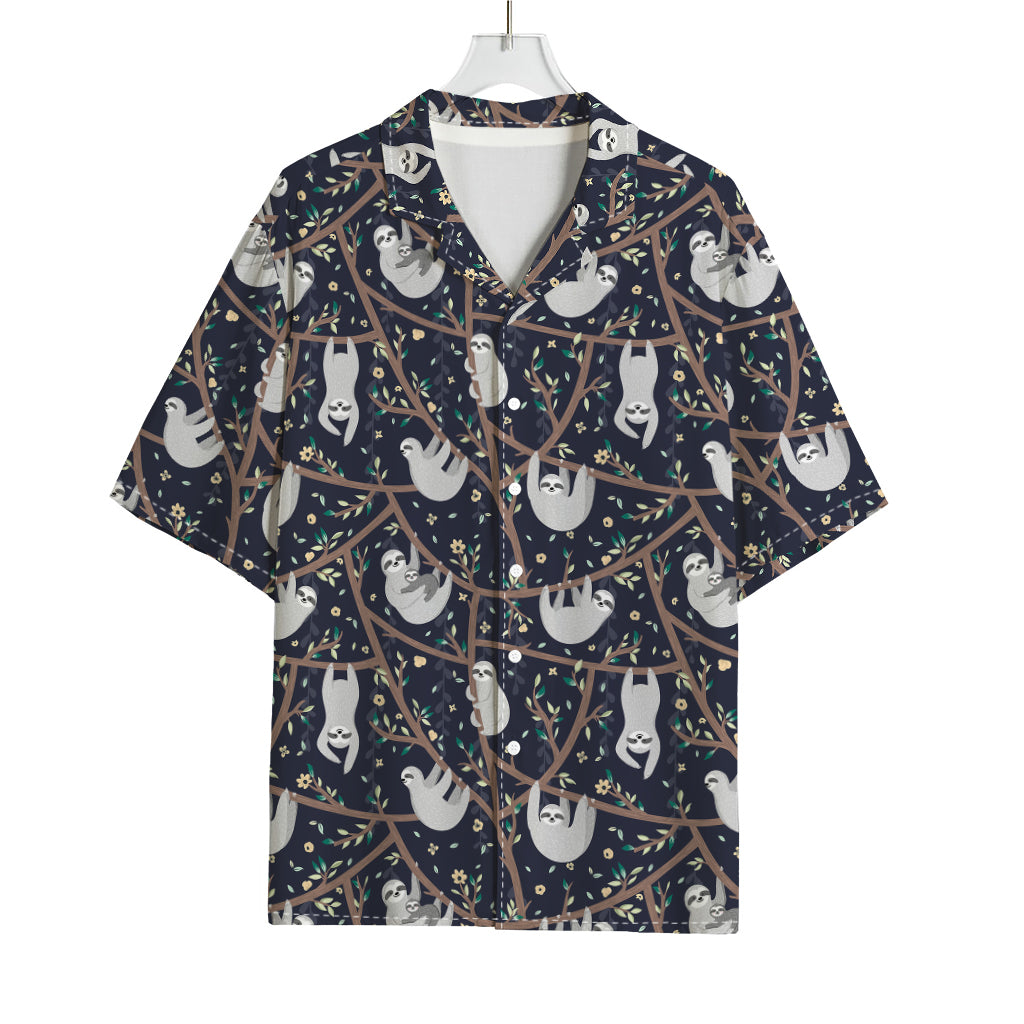 Sloth Family Pattern Print Rayon Hawaiian Shirt