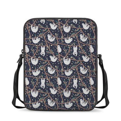 Sloth Family Pattern Print Rectangular Crossbody Bag