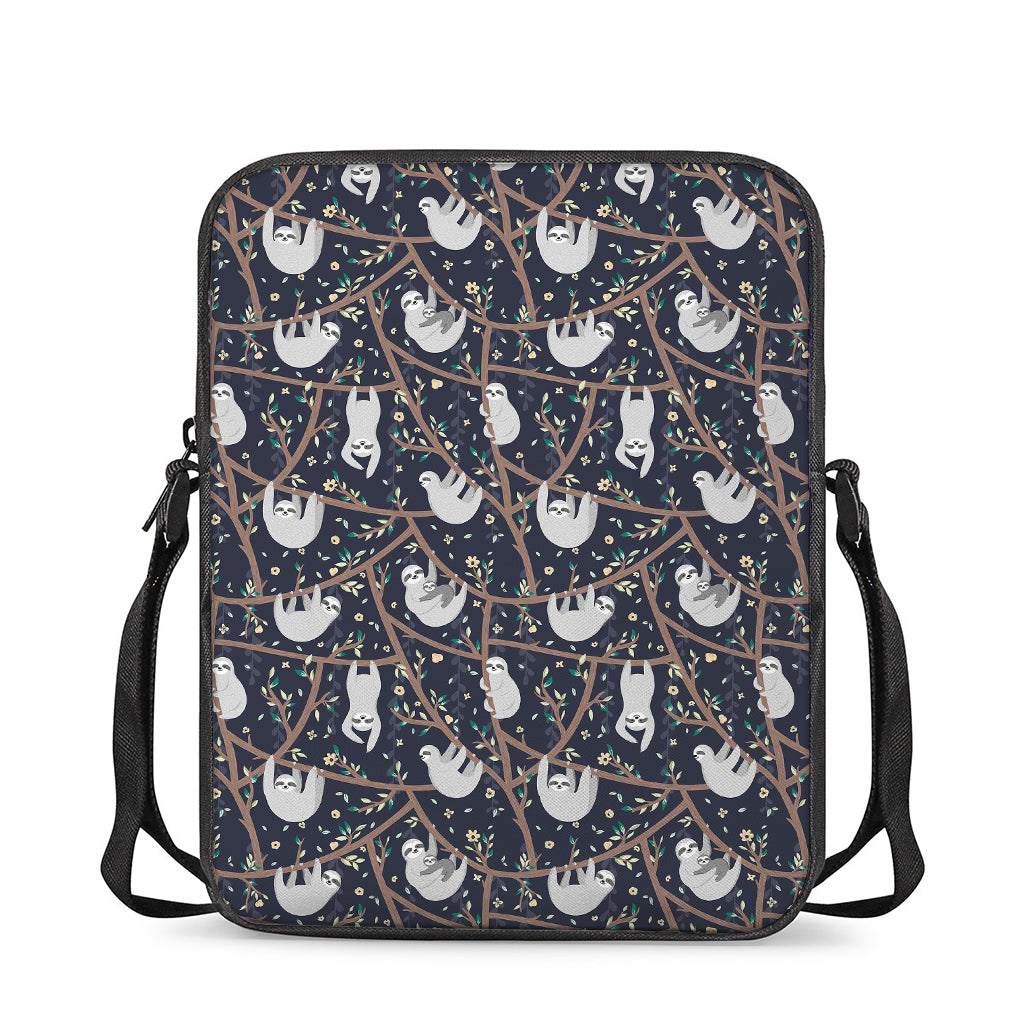 Sloth Family Pattern Print Rectangular Crossbody Bag