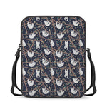 Sloth Family Pattern Print Rectangular Crossbody Bag