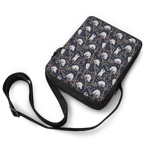 Sloth Family Pattern Print Rectangular Crossbody Bag