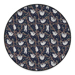 Sloth Family Pattern Print Round Floor Mat