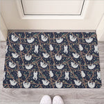 Sloth Family Pattern Print Rubber Doormat