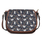 Sloth Family Pattern Print Saddle Bag