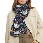 Sloth Family Pattern Print Scarf
