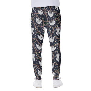 Sloth Family Pattern Print Scuba Joggers