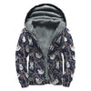 Sloth Family Pattern Print Sherpa Lined Zip Up Hoodie