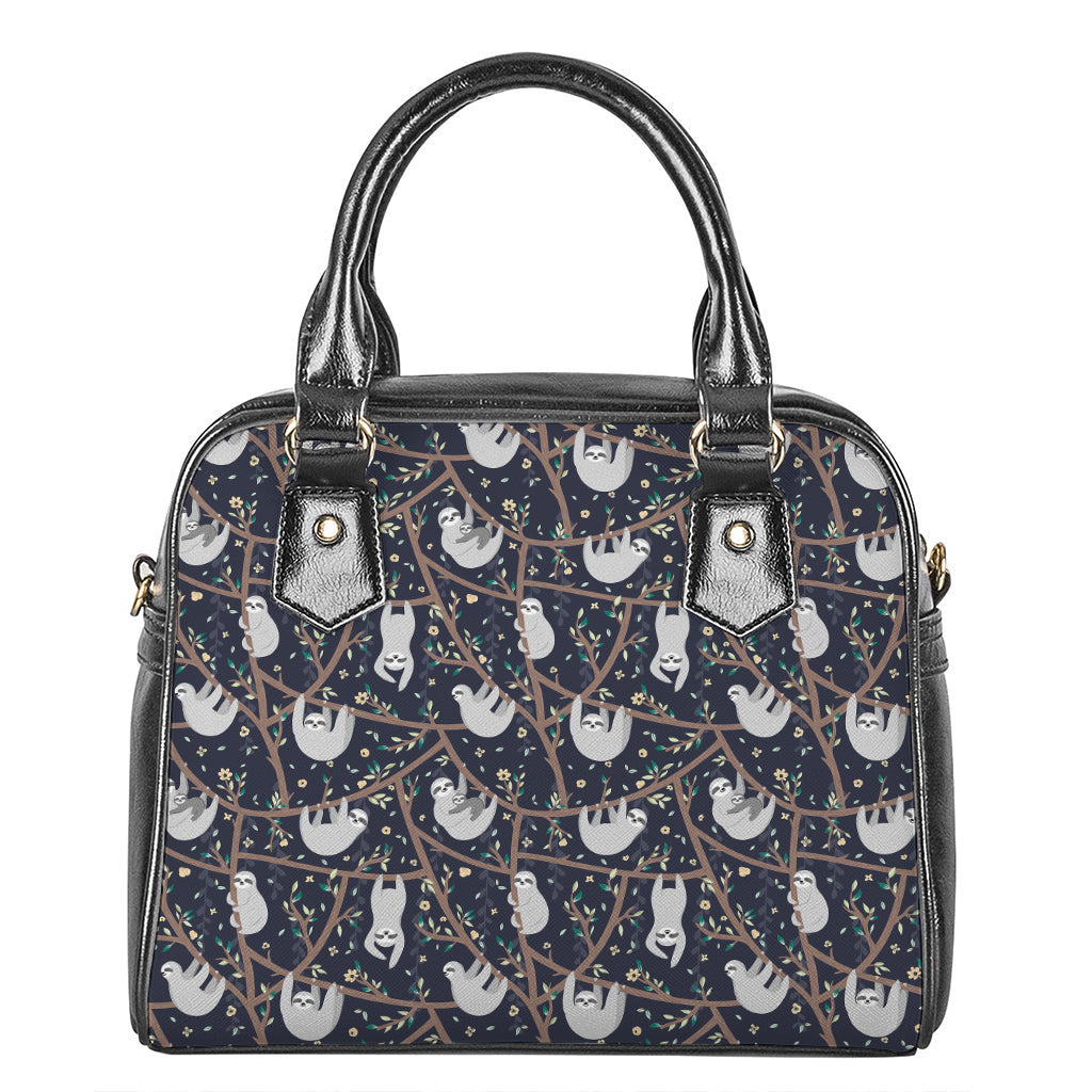 Sloth Family Pattern Print Shoulder Handbag