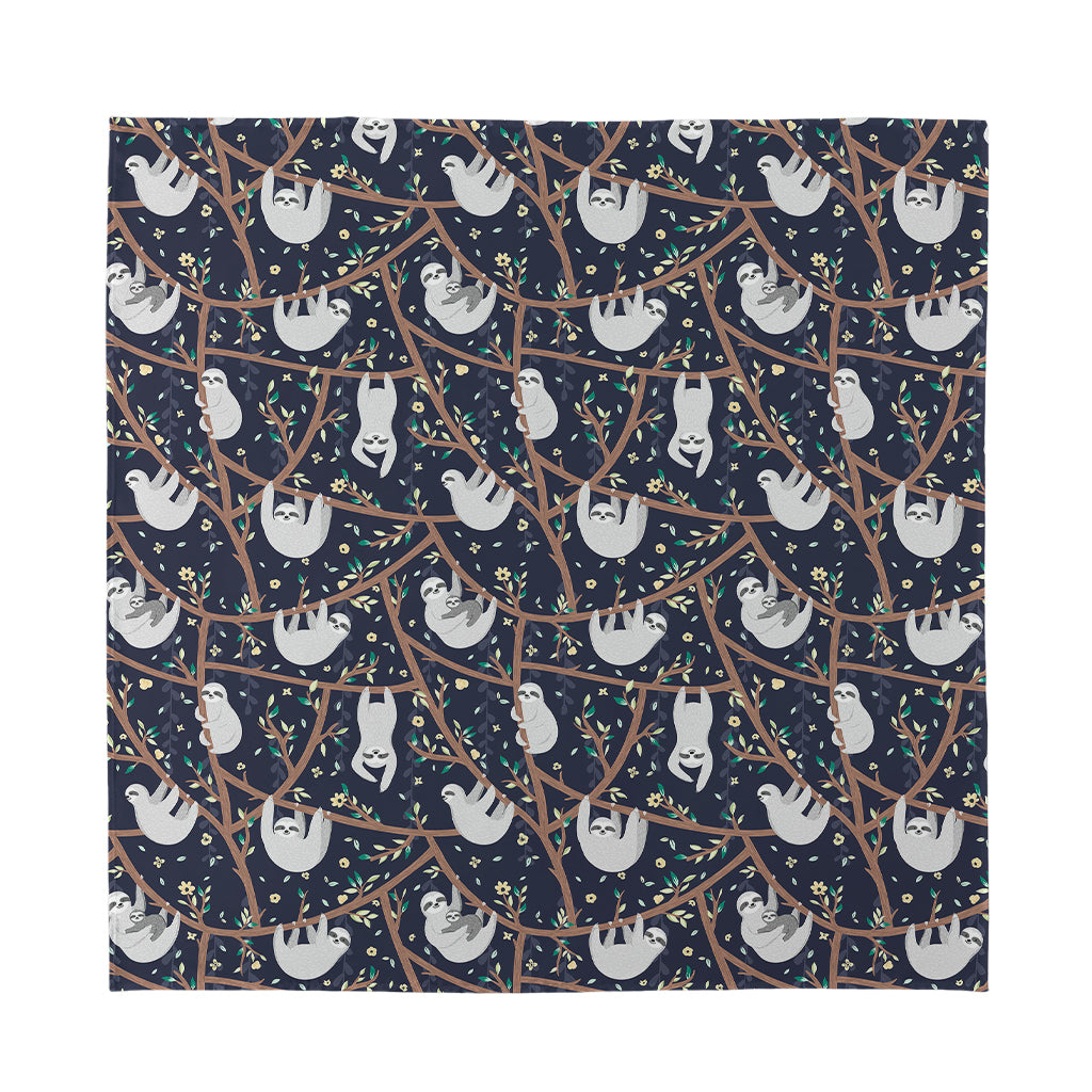 Sloth Family Pattern Print Silk Bandana