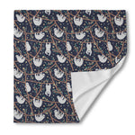 Sloth Family Pattern Print Silk Bandana