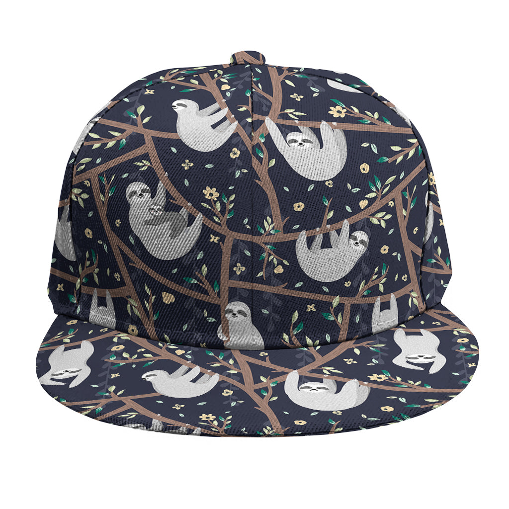 Sloth Family Pattern Print Snapback Cap