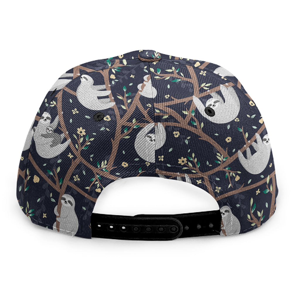 Sloth Family Pattern Print Snapback Cap