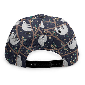 Sloth Family Pattern Print Snapback Cap