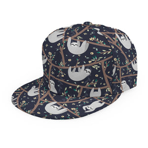 Sloth Family Pattern Print Snapback Cap