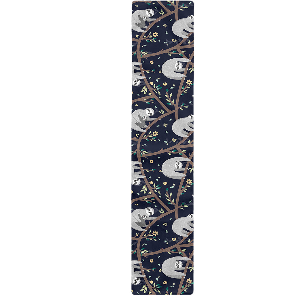 Sloth Family Pattern Print Table Runner