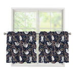 Sloth Family Pattern Print Tier Curtains
