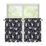 Sloth Family Pattern Print Tier Curtains
