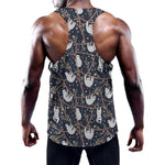 Sloth Family Pattern Print Training Tank Top