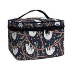 Sloth Family Pattern Print Travel Makeup Bag