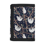 Sloth Family Pattern Print Trifold Wallet