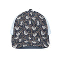 Sloth Family Pattern Print White Mesh Trucker Hat