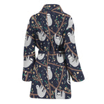 Sloth Family Pattern Print Women's Bathrobe