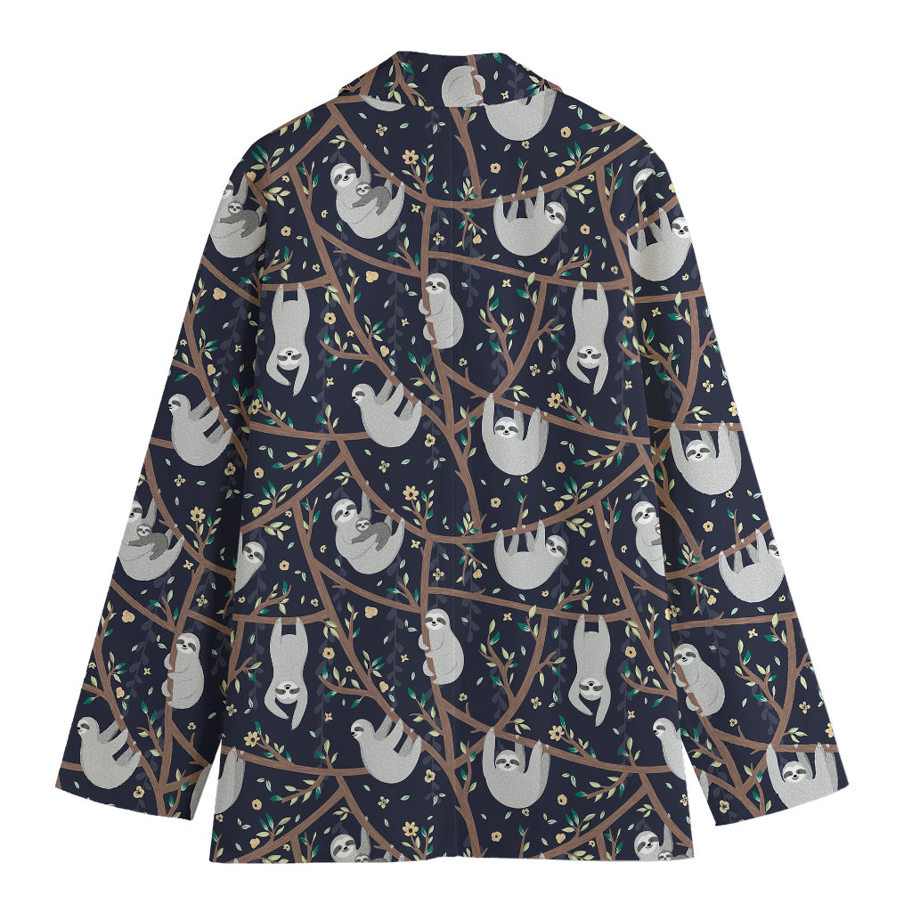 Sloth Family Pattern Print Women's Blazer