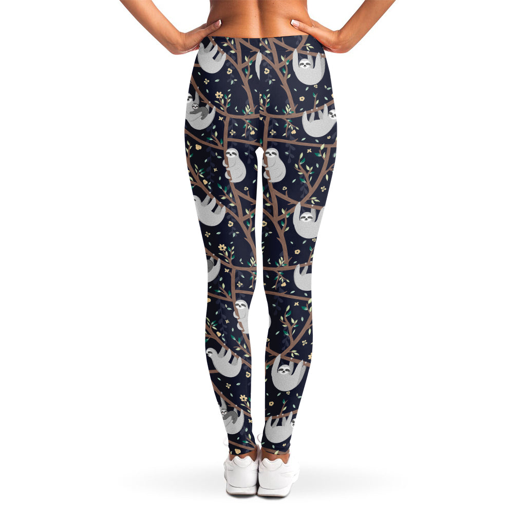 Sloth Family Pattern Print Women's Leggings