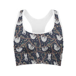 Sloth Family Pattern Print Women's Sports Bra