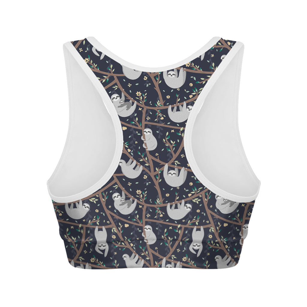 Sloth Family Pattern Print Women's Sports Bra