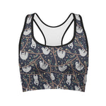 Sloth Family Pattern Print Women's Sports Bra