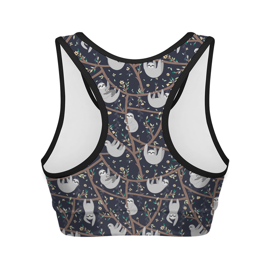 Sloth Family Pattern Print Women's Sports Bra