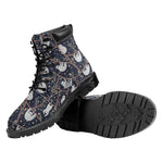 Sloth Family Pattern Print Work Boots