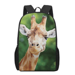 Smiley Face Giraffe Print 17 Inch Backpack