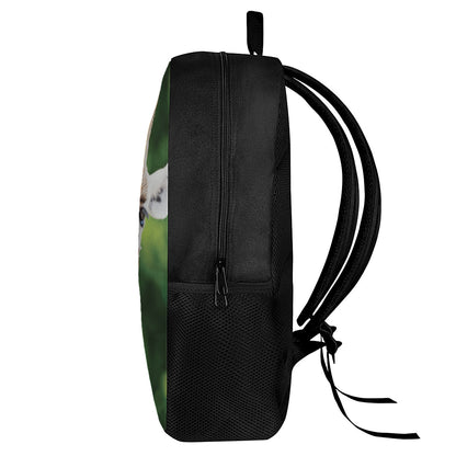 Smiley Face Giraffe Print 17 Inch Backpack