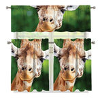 Smiley Face Giraffe Print 3 Piece Kitchen Curtains