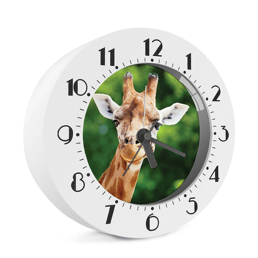 Smiley Face Giraffe Print Alarm Clock