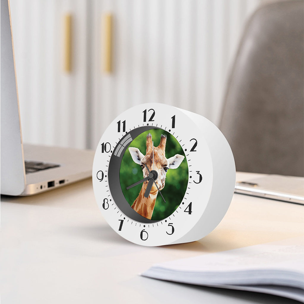 Smiley Face Giraffe Print Alarm Clock