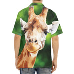 Smiley Face Giraffe Print Aloha Shirt
