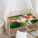 Smiley Face Giraffe Print Baby Crib Sheet