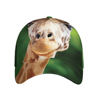 Smiley Face Giraffe Print Baseball Cap