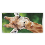 Smiley Face Giraffe Print Beach Towel
