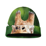 Smiley Face Giraffe Print Beanie