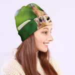 Smiley Face Giraffe Print Beanie