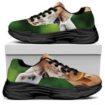 Smiley Face Giraffe Print Black Chunky Shoes