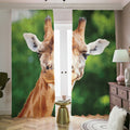 Smiley Face Giraffe Print Dimout Pencil Pleat Curtains